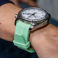 Solitaire Rubber straps in Avocado Green for Omega Speedmaster