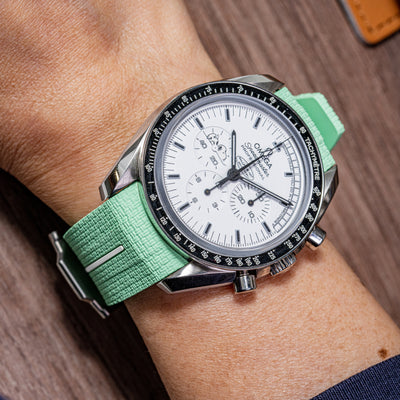 Solitaire Avocado Green Rubber Strap for Omega