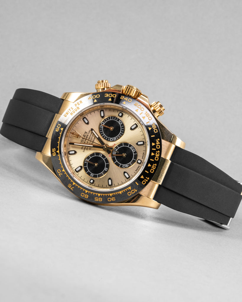 Solitaire Rubber straps in Classic Black for Rolex Daytona 116518