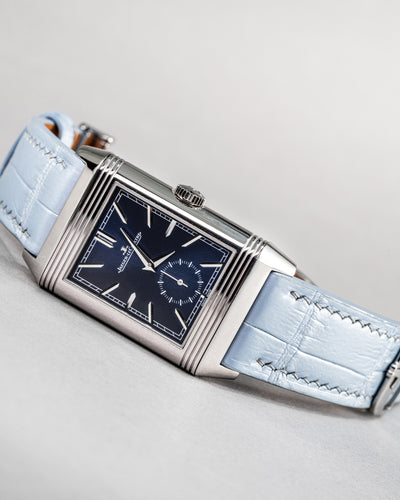 Bespoke Watch Strap In Baby Blue Crocodile