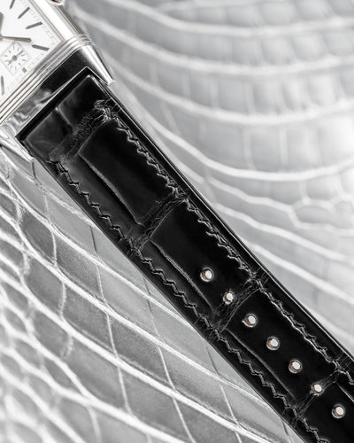 Bespoke Watch Strap In Black Crocodile