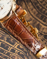 Bespoke Watch Strap in Brown Himalayan Crocodile