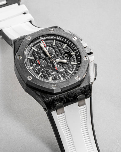 Solitaire Rubber straps in Panda White for Audemars Piguet
