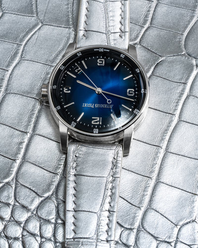 Bespoke Watch Strap in Metallic Silver Alligator