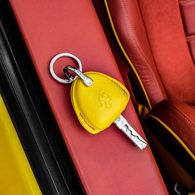 Bespoke Key Fob Cover in Yellow Nappa
