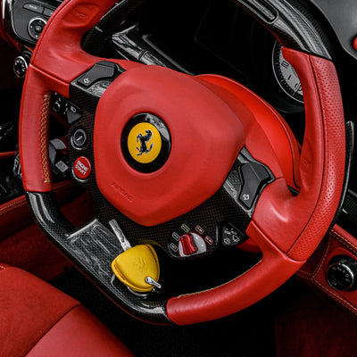 Bespoke Key Fob Cover in Yellow Nappa