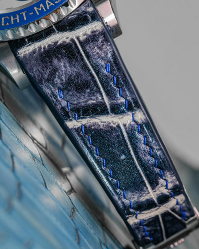 Bespoke Watch Strap in Blue Snow Flake Crocodile
