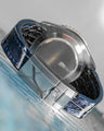 Bespoke Watch Strap in Blue Snow Flake Crocodile