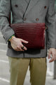 Bespoke Clutch Bag in Reddish Brown Crocodile