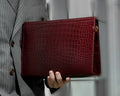 Bespoke Clutch Bag in Reddish Brown Crocodile