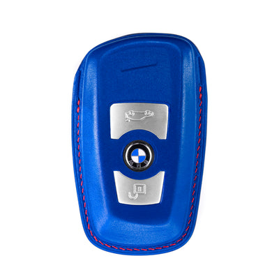 BMW 2 Buttons Key Fob Cover in Electric Blue Nappa