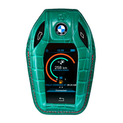 BMW G Series Key Fob Cover in Green Crocodile
