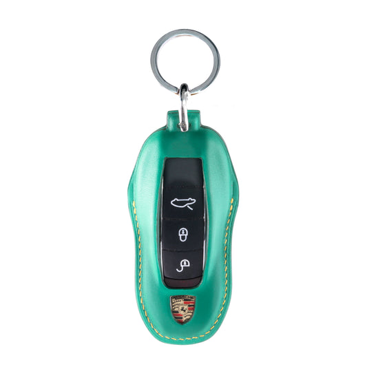 Porsche Old Key Fob Cover in Green Nappa