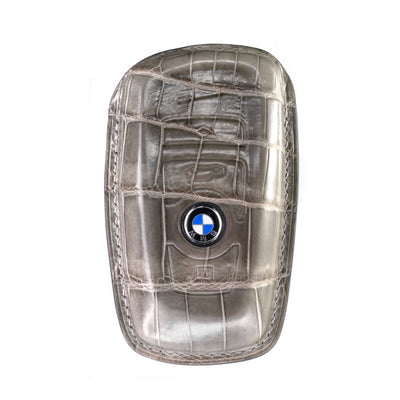 BMW 3 Buttons Key Fob Cover in Grey Crocodile