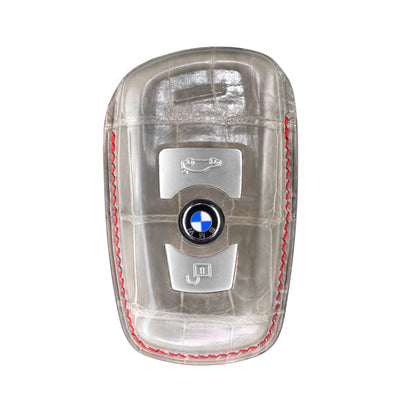 BMW 2 Buttons Key Fob Cover in Grey Crocodile