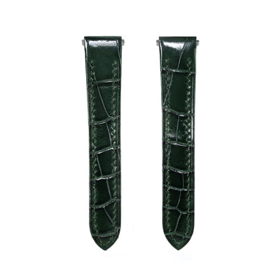 Hunter Green Crocodile Santos De Cartier Straps