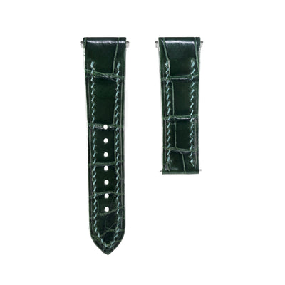 Hunter Green Crocodile Santos De Cartier Straps