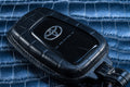 Bespoke Key Fob Cover in Metallic Black Crocodile
