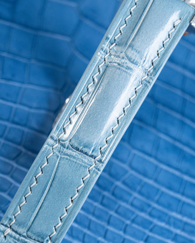 Bespoke Watch Strap in Icy Blue Crocodile