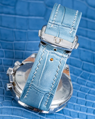Bespoke Watch Strap in Icy Blue Crocodile