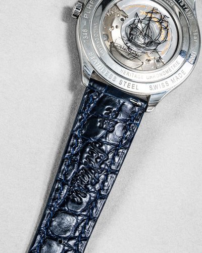 Bespoke Watch Strap in Blue Crocodile