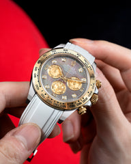 Solitaire Rubber straps in Snowy White for Rolex Daytona 116503