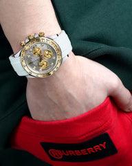 Solitaire Rubber straps in Snowy White for Rolex Daytona 116503