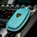 Bespoke Key Fob Cover in Baby Blue Crocodile