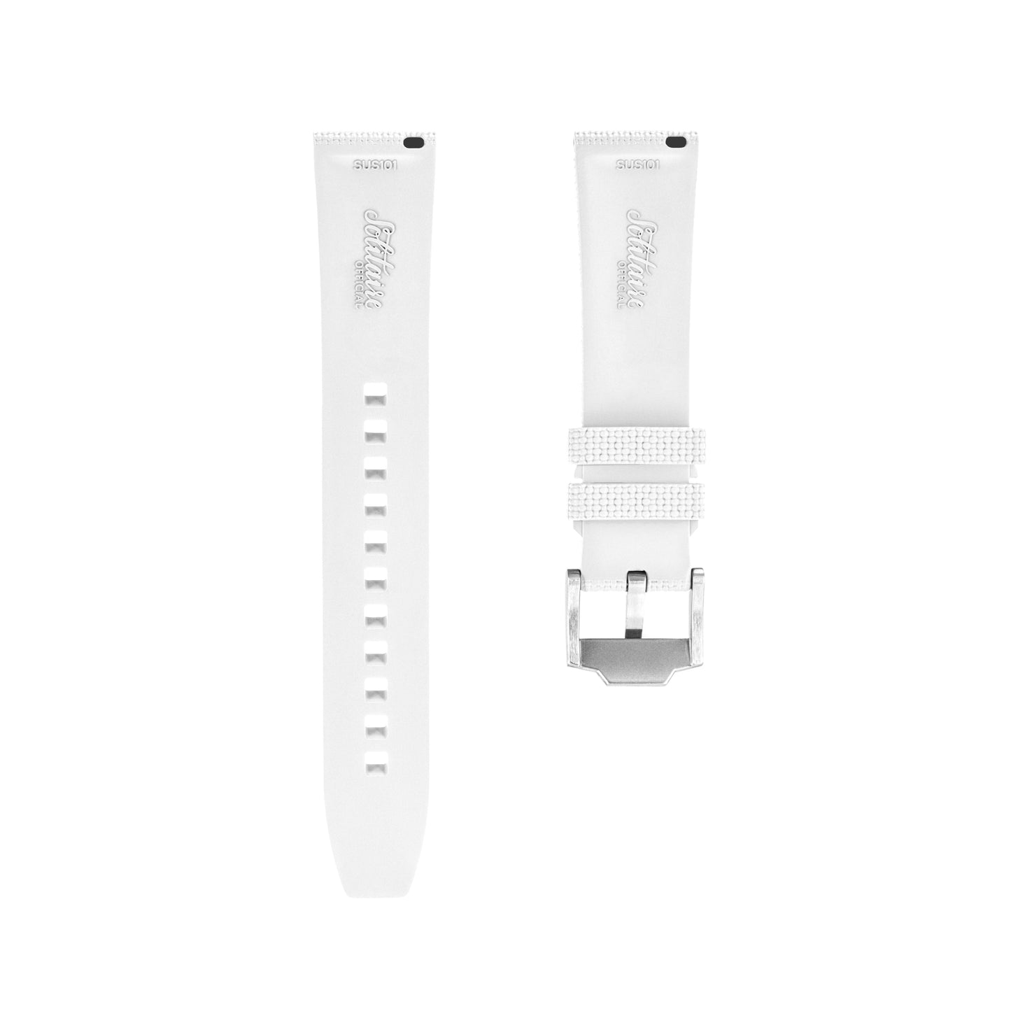Frosted White Universal Rubber Strap