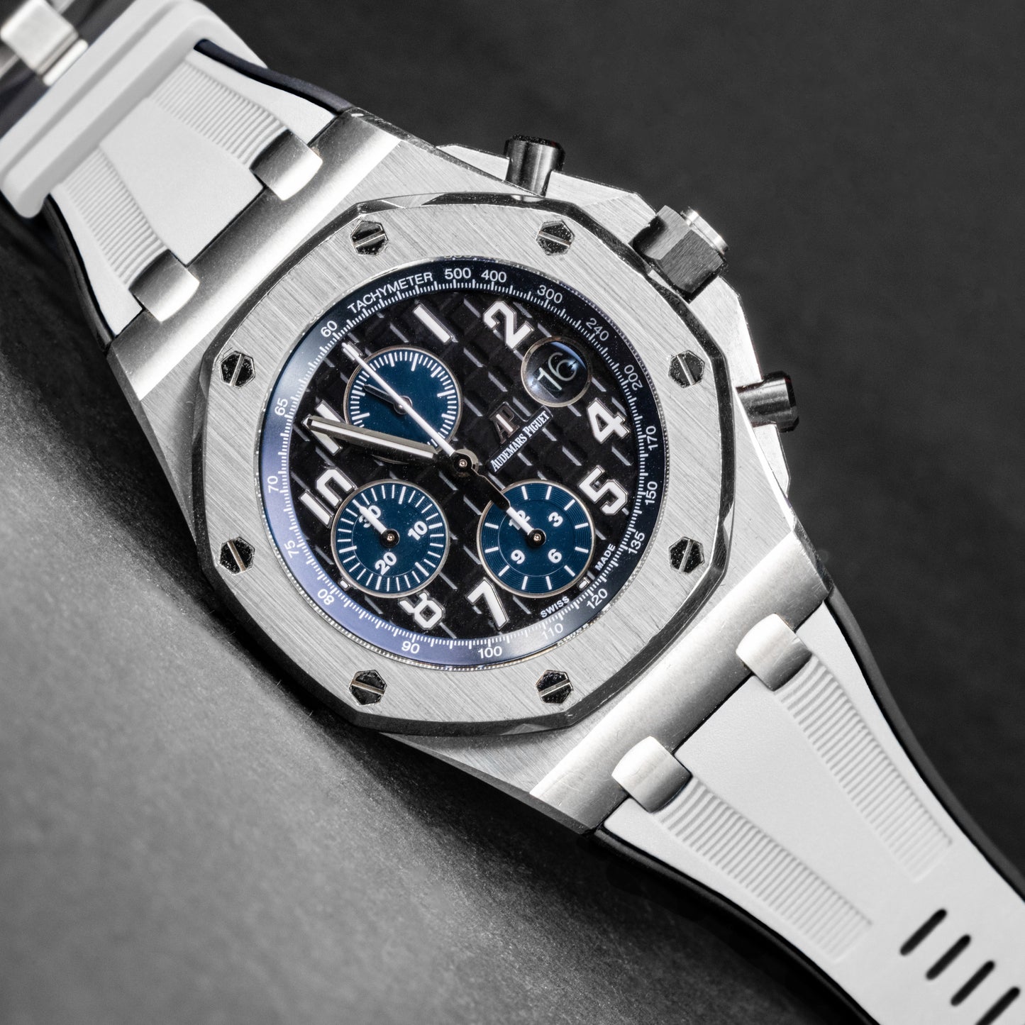 Solitaire Panda White Rubber Strap for AP 42MM