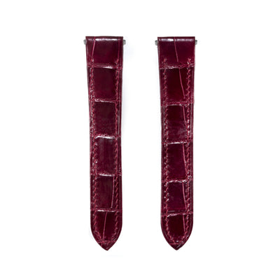 Maroon Red Crocodile Santos De Cartier Straps