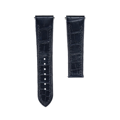 Navy Blue Crocodile Santos De Cartier Straps