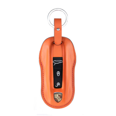 Porsche New Key Fob Cover in Orange Nappa