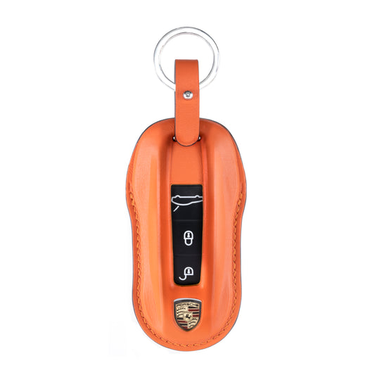 Porsche New Key Fob Cover in Orange Nappa