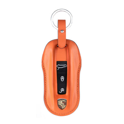 Porsche New Key Fob Cover in Orange Nappa