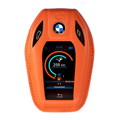 BMW G Series Key Fob Cover in Orange Nappa