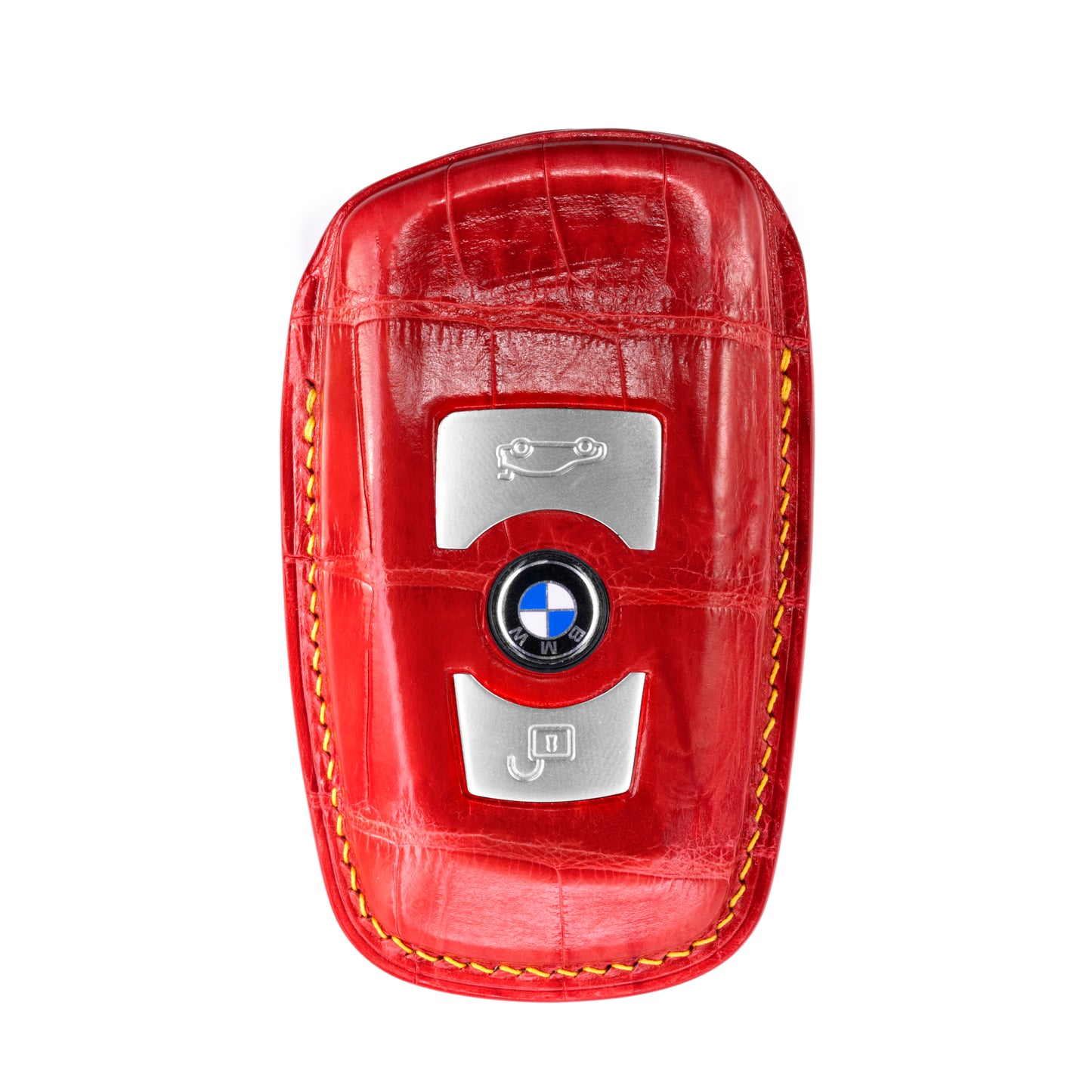 BMW 2 Buttons Key Fob Cover in Red Crocodile