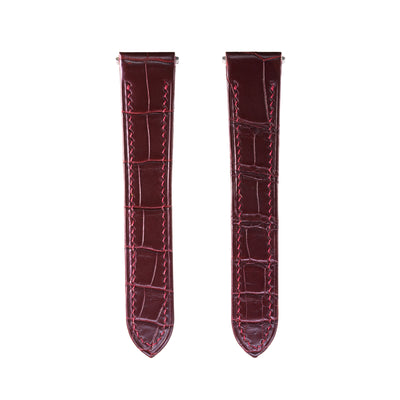 Reddish Brown Crocodile Santos De Cartier Straps