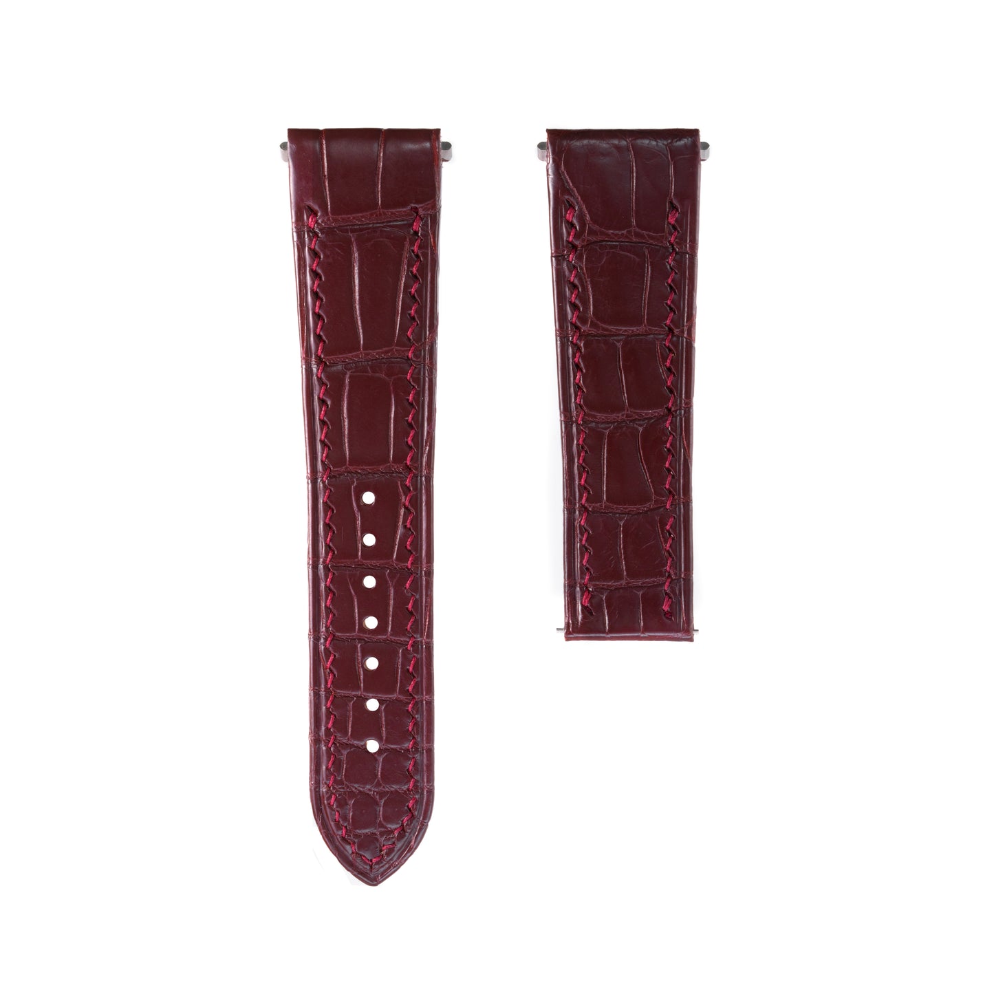 Reddish Brown Crocodile Santos De Cartier Straps