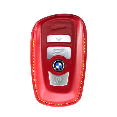 BMW 3 Buttons Key Fob Cover in Red Nappa