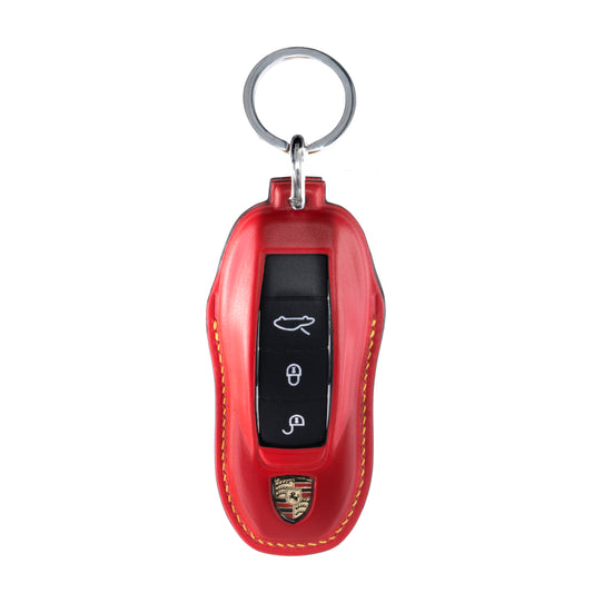 Porsche Old Key Fob Cover in Red Nappa