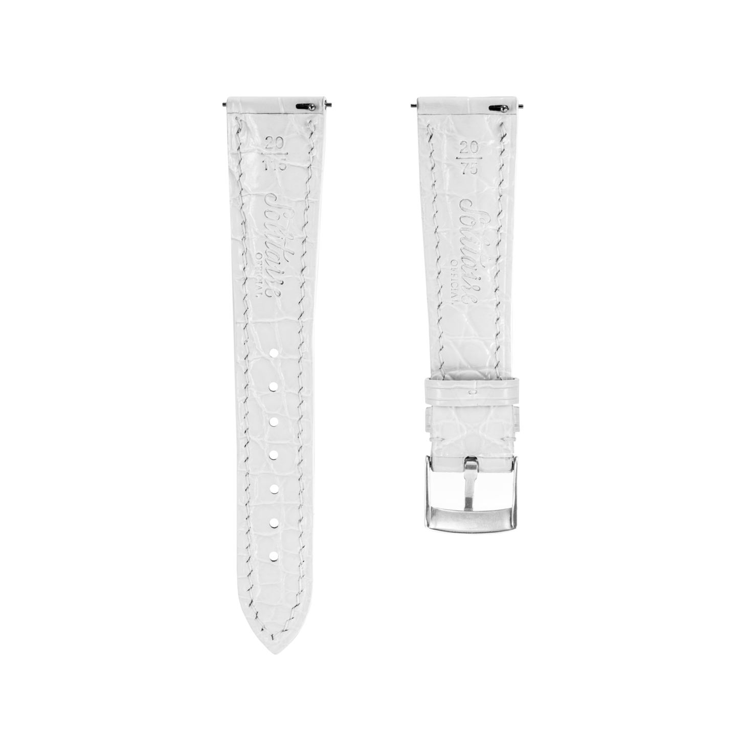 Crystal White Crocodile Universal Straps – Solitaire Official