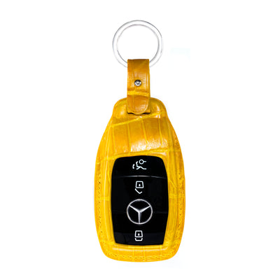 Mercedes E Class Key Fob Cover in Yellow Crocodile