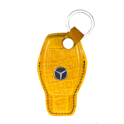 Mercedes 3 Buttons Key Fob Cover in Yellow Crocodile