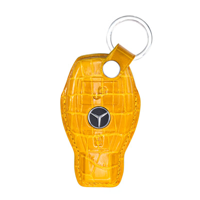 Mercedes 2 Buttons Key Fob Cover in Yellow Crocodile