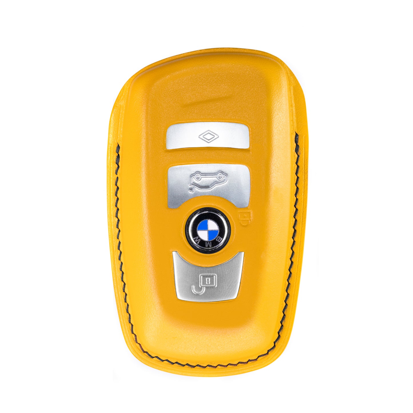 BMW 3 Buttons Key Fob Cover in Yellow Nappa
