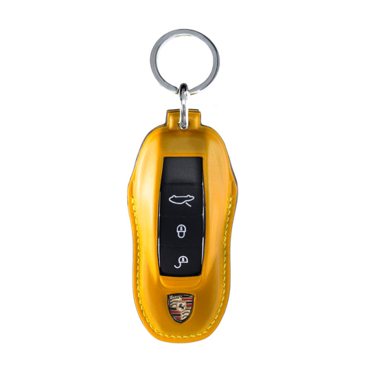Porsche Old Key Fob Cover in Yellow Nappa