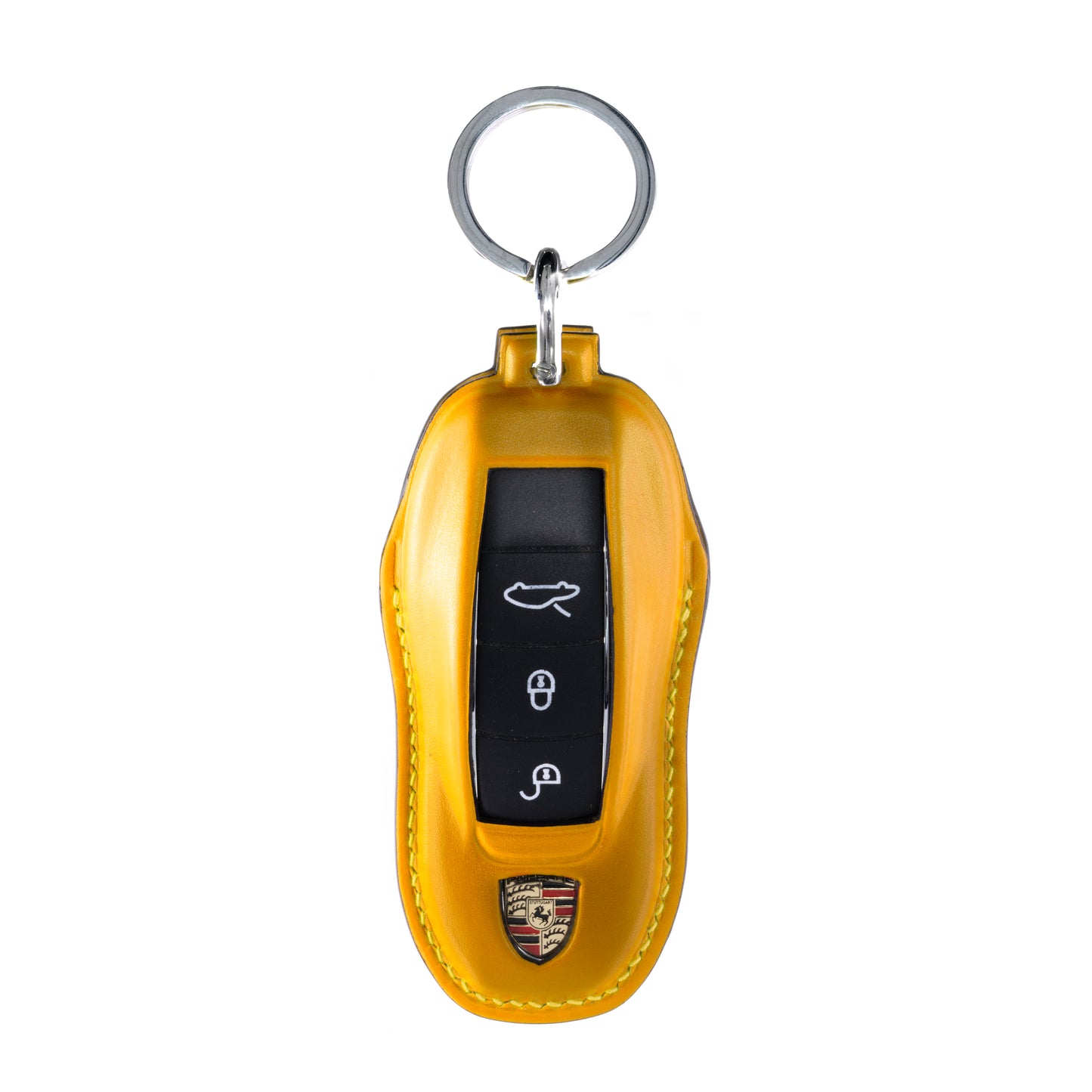 Porsche Old Key Fob Cover in Yellow Nappa