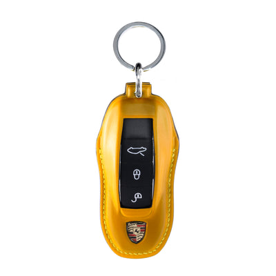 Porsche Old Key Fob Cover in Yellow Nappa