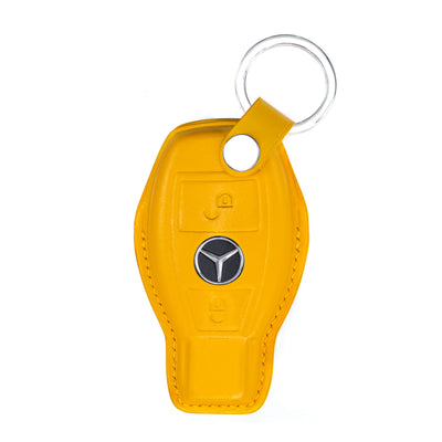 Mercedes 2 Buttons Key Fob Cover in Yellow Nappa